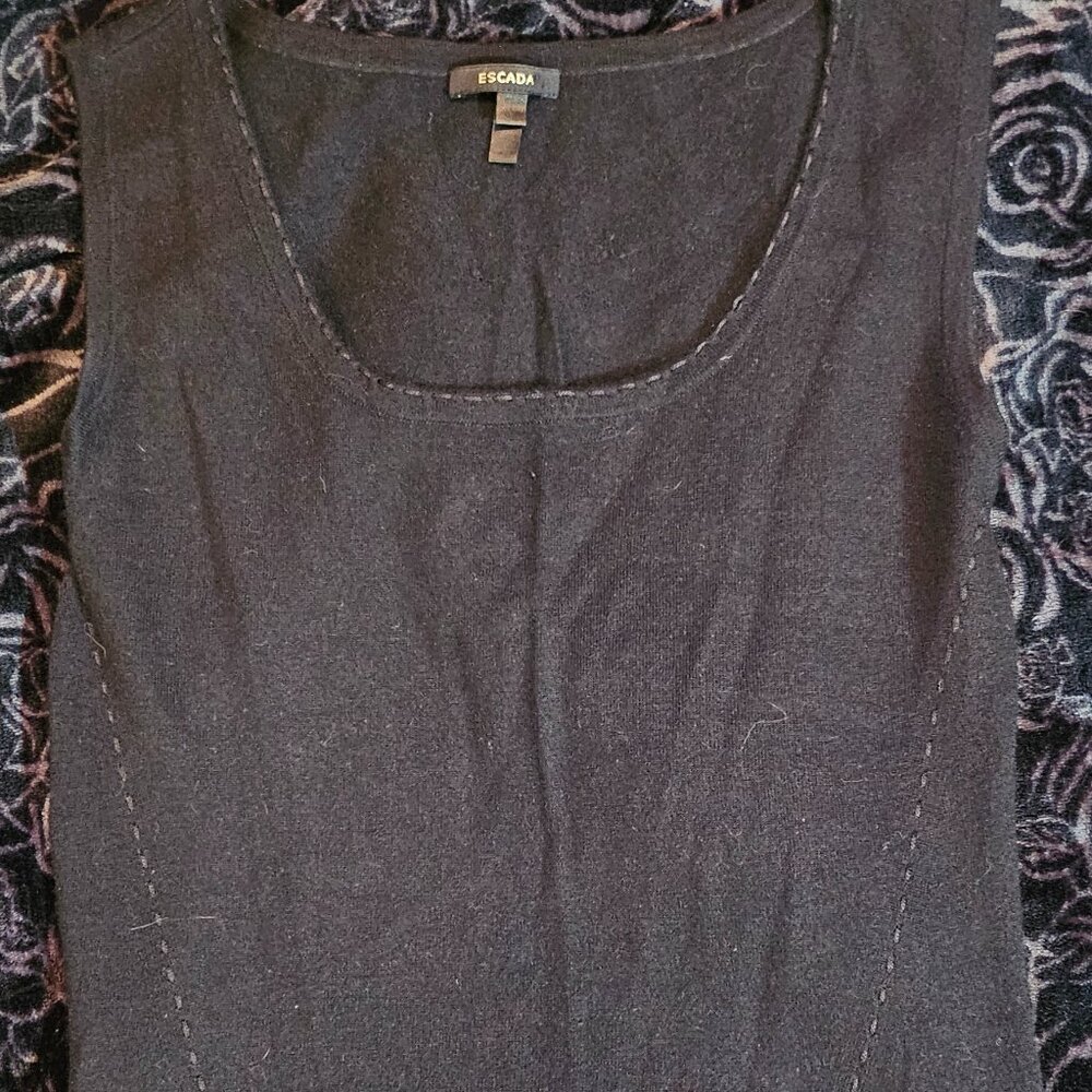 Escada Cashmere Black Sweater Tank Top/Vest